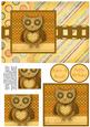 Hootie Owl Pyramage Card Front - Brown & Yellow