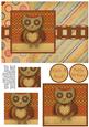 Hootie Owl Pyramage Card Front - Brown & Orange
