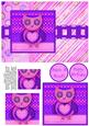 Hootie Owl Pyramage Card Front - Lilac & Indigo