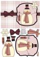 Snowman with Birdhouse Decoupage Card - Dusky Pink