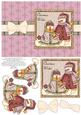 Snow People Decoupage Card Front - Pink