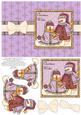 Snow People Decoupage Card Front - Lilac