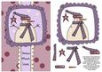 Dots & Doodles Snowman Decoupage Card Front - Lilac & Plum