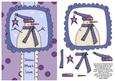 Dots & Doodles Snowman Decoupage Card Front - Blue & Lilac