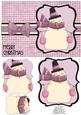 Snuggly Snowman Pyramage Card - Dusky Pink