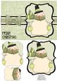 Snuggly Snowman Pyramage Card - Olive Green