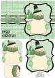Snuggly Snowman Pyramage Card - Mint Green