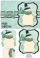 Snuggly Snowman Pyramage Card - Aqua
