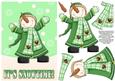 Celebrating Snowman Decoupage Card Front - Green