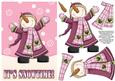 Celebrating Snowman Decoupage Card Front - Pink