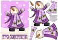 Celebrating Snowman Decoupage Card Front - Mauve