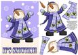 Celebrating Snowman Decoupage Card Front - Indigo