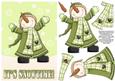 Celebrating Snowman Decoupage Card Front - Olive
