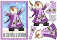 We Can Build a Snowman Decoupage Card Front - Violet