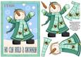 We Can Build a Snowman Decoupage Card Front - Teal
