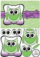 Cute Owl Sorry Decoupage Card Front - Green & Purple