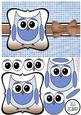 Cute Owl Sorry Decoupage Card Front - Brown & Blue