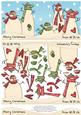 Snowman Family Decoupage Dl Card - Red & Green
