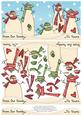 Snowman Family Decoupage Dl Card 2 - Red & Green