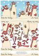 Snowman Family Decoupage Dl Card 2 - Red & Brown