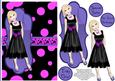 Tres Chic Little Black Dress Decoupage Card - Mauve & Blue