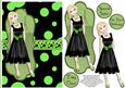 Tres Chic Little Black Dress Decoupage Card - Green & Olive