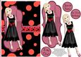 Tres Chic Little Black Dress Decoupage Card - Red & Maroon