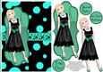 Tres Chic Little Black Dress Decoupage Card - Teal & Aqua