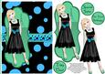 Tres Chic Little Black Dress Decoupage Card - Teal & Blue