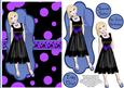 Tres Chic Little Black Dress Decoupage Card - Blue & Violet