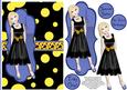 Tres Chic Little Black Dress Decoupage Card - Yellow & Blue