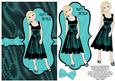 Sumptuous Satin Dress Decoupage Card - Teal