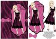 Sumptuous Satin Dress Decoupage Card - Plum