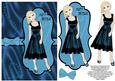 Sumptuous Satin Dress Decoupage Card - Deep Cerulean Blue