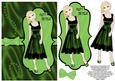 Sumptuous Satin Dress Decoupage Card - Emerald Green