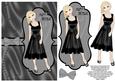 Sumptuous Satin Dress Decoupage Card - Gunmetal Grey