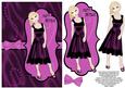Sumptuous Satin Dress Decoupage Card - Aubergine