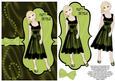 Sumptuous Satin Dress Decoupage Card - Dark Olive Green