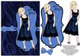 Sumptuous Satin Dress Decoupage Card - Dark Sapphire Blue