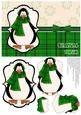 Prim Penguin Pyramage Card Front - Green