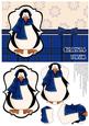 Prim Penguin Pyramage Card Front - Blue
