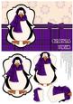 Prim Penguin Pyramage Card Front - Purple