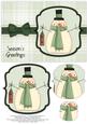 Snowman with Birdhouse Pyramage Card - Pistachio
