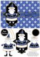Sweet Santa Decoupage Card - Blue
