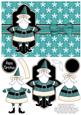 Sweet Santa Decoupage Card - Teal