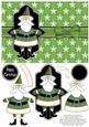 Sweet Santa Decoupage Card - Olive Green