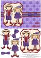 Elves Happy Christmas Decoupage Card - Red & Violet