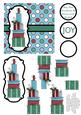 Christmas Presents Decoupage Card - Red, Blue & Teal