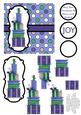 Christmas Presents Decoupage Card - Indigo, Blue & Green