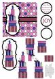 Christmas Presents Decoupage Card - Plum, Blue & Mauve